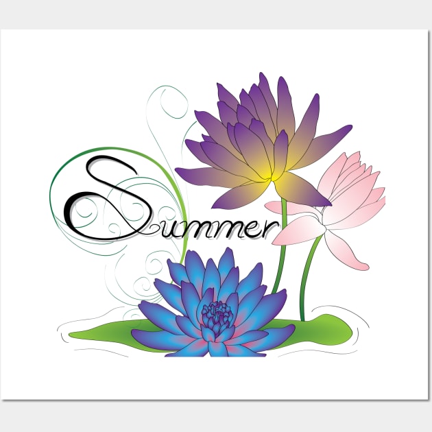 Summer Lotus Wall Art by OrangeEdenDesigns